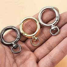 10/20/30pcs Flat Trigger Spring O-Rings, Metal Keychain Rings, Round Snap Clips, Suitable For Keychains, Bags, Purses - Keychain Hook Replacement Key Ring Lanyard DIY Crafts - Multicolor - View 8