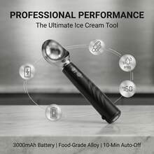 Smart Electric Heated Ice Cream Scoop, 3-Level Smart Temperature Control With Large Screen Display, 3000mAh/2600mAh USB Rechargeable, Fast Heating, One-Touch Operation, Great Tool For Scooping Ice Cream - Multicolor - View 6