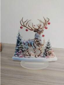 Dekorasi Akrilik Rusa Natal & Pohon Natal, Ornamen Meja yang Menawan - A - View 14