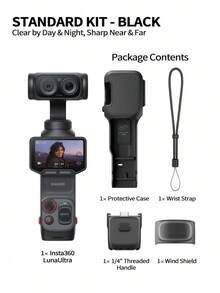 Insta360 Cámara gimbal de doble lente Luna Ultra 8K de gama alta | Sensor grande de 1 pulgada, IA, triple núcleo, obra maestra para escenas nocturnas, estabilizador de bolsillo para vlogs y deportes, estabilizador gimbal de mano profesional para fotografía y videografía de viajes. - Ver 3