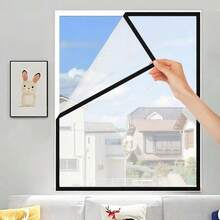 No-Drill Self-Adhesive Screen Window! High Transparency Invisible Mosquito Net, Rental Apartment Dormitory Self-Installation Tool, Breathable And Light-Blocking Free - White Mesh Window Screen With Black Trim - View 1