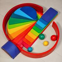 1 Set Mainan Balok Susun Pelangi untuk Anak-Anak, Balok Susun dengan Berbagai Kombinasi Permainan, Interaksi Orang Tua-Anak, Pengembangan Pemikiran Kreatif, Mainan Tantangan Membangun Mandiri, Hadiah untuk Anak-Anak - MultiWarna - View 3