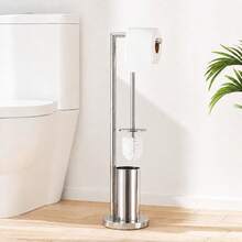 Porte-rouleau de papier toilette + brosse en métal