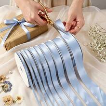 Grey Blue Satin Ribbon 3/8 - 5/8 - 1 - 1 1/2 Inch X 10 Yards Polyester Ribbon, Suitable For Gift Wrapping, Perfect For Weddings, Parties, Hair Accessories, Bows, Invitations Decoration (Paper Spool Not Included) - Lake Orchid - View 5