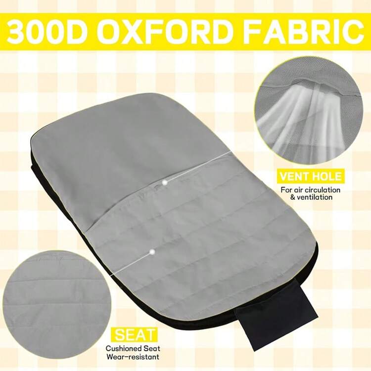 2pcs Lawn Mower Seat Covers, Heavy Duty Weatherproof Tractor Seat Covers, Perfect Protection For Seats From Dust, Grass Debris And Stains - Gray 2pcs - View 3