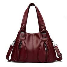 Women's Soft Leather Handbag That Can Be Used As A Shoulder Bag Or Crossbody Bag. Its Design Is Simple, Casual, Elegant And Versatile, Ideal For Middle-Aged Mothers. - 酒紅色 - 查看 5