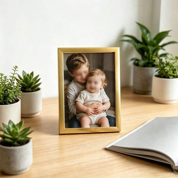 1 Stück oder 5er Set Gold Premium Fotorahmen, minimalistischer Luxusrahmen zum Aufhängen an der Wand oder für die Desktop-Anzeige, geeignet für Raumdekoration, Schlafzimmerdekoration, zum Anzeigen von Landschaftsfotos, Familienfotos, Hochzeitsfotos usw.