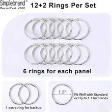 Simplebrand 100% Blackout Curtain Liner For Bedroom, Thermal Insulated Blackout Liners For 63 Inch Behind Curtains, 2 Liners Per Set With 14 Pieces Rings, Each 40" W X 58" L, Greyish White - ColorE - View 8