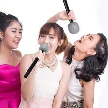 Glamorous Shiny Microphone Prop, Silver And Gold Plastic Singing Microphone, Suitable For Pop Star Role Play, Disco Stage Party, Halloween Costume Gift - Multicolor - View 6