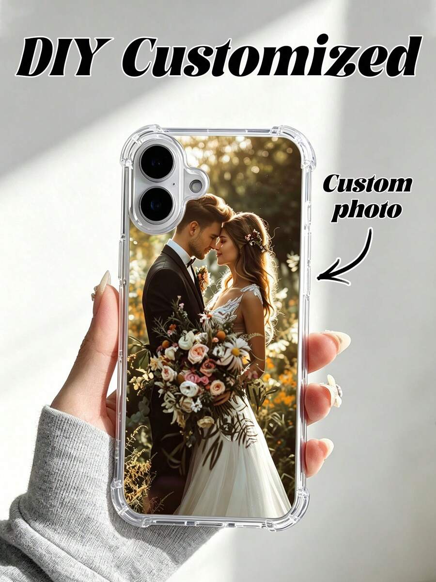 1pc Customized Photo TPU 1.0 Transparent Phone Case Compatible With Iphone 15 Pro Max/Compatible With IPhone 16 Pro Max/Compatible With IPhone 17 Air/Compatible With IPhone 17 Pro Max, S24U/A36/A17, And Other Models,International Version, Not The Domestic Version, Customized Gifts
