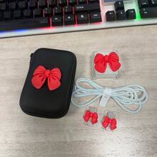 6件組 3D蝴蝶結充電器保護套組，包含數據線保護套/充電頭外殼/線材夾與收納袋，黑色便攜硬殼可收納全套配件，適用 Apple 18/20W 快充保護與收納，適合學生日常通勤，多功能數位裝飾禮物送給閨蜜甜美女孩 - 彩色 - 查看 13