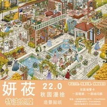 Yanyou 22.0 系列風景貼紙，特殊亮面效果，3D街景，可堆疊微縮場景，DIY紓壓貼紙 - 長沙巷子裡 - 查看 9