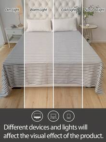1 pieza Sábana de estilo bohemio 100% poliéster, textura de crepé de burbuja, patrón en relieve arrugado, unicolor ligero, cómoda y transpirable para decoración de dormitorio - Multicolor - Ver 6