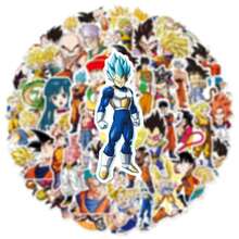 Pegatinas impermeables: Kakarot, Bulma, Maestro Roshi para coleccionistas de anime adolescentes, collage de diario, DIY de escritorio, equipaje, teléfonos, patinetas, tazas, auriculares, piezas de bicicleta, regalos de cumpleaños, rellenos de fiesta de anime y suministros decorativos. - Multicolor - Ver 7
