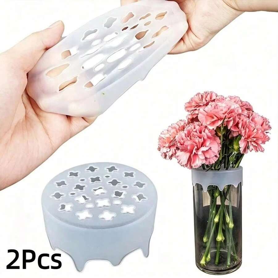2PCS Blossom Grid Silicone Flower Arrangement, 2026 New Flexible Floral Stem Holder For Vases, Water Proof & Reusable Flower Grid For Easy DIY Arrangements - Multicolor - View 1