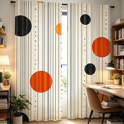 2 peças de cortinas modernas medievais: tratamento de janela decorativo minimalista com sol abstrato, instalação com passante para varão, cortinas com impressão digital, material de poliéster, adequadas para sala de estar, cozinha, quarto, escritório, sala de jantar, decoração de casa, cortinas decorativas versáteis