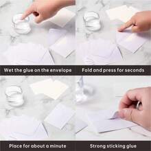50pcs/10pcs Mini Envelopes, Self-Adhesive Kraft Paper Envelopes, Suitable For Wedding Thank You Cards, Valentine's Day And Christmas Gifts - White - View 3