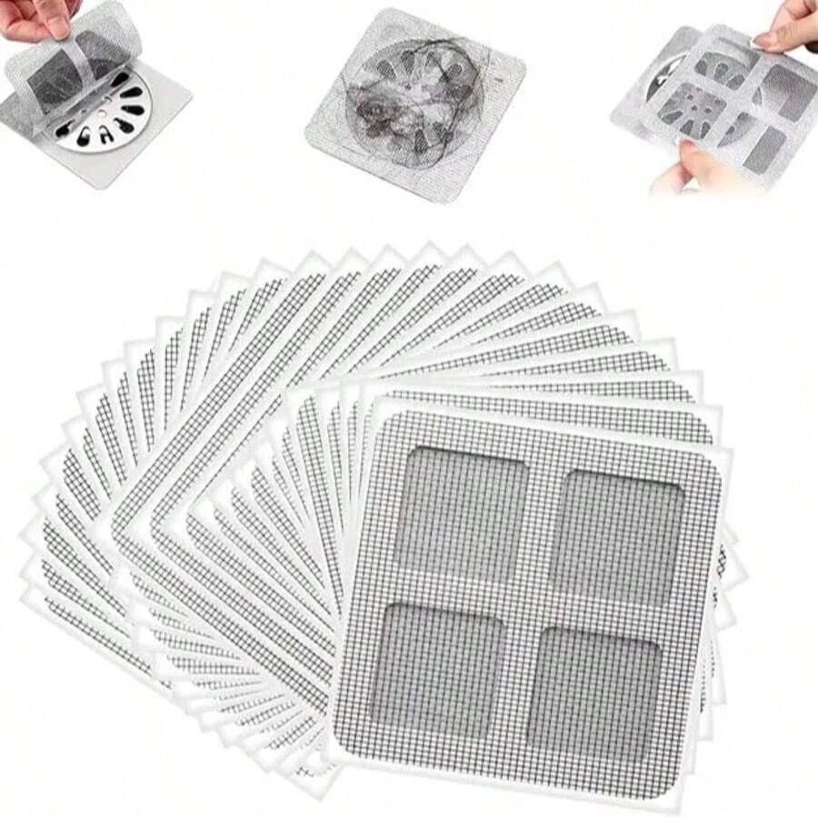 Disposable Hair Catchers For Shower Mesh Shower Drain Covers Floor Sink Strainer Filter Mesh Stickers Bathroom Accessories - View 1
