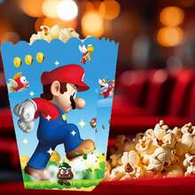 Blue And Red Brother Popcorn Boxes, Theme Party Gift Boxes, Candy And Cookie Boxes, Party Gift Bags, Party Favor Boxes, Suitable For Birthday Party Candy And Popcorn Box Decoration - Popcorn Box - View 4
