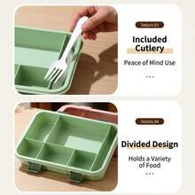 1pc Large Capacity Lunch Box, Japanese Bento Box, Chinese Rice Box, Student Meal Box, Portable Outdoor Food Storage Container, Food Preservation Box, Microwave Bento Box, Summer Meal Box Set, Fruit Preservation Bowl With Lid - Multicolor - View 6