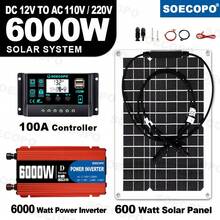 Kit Completo de Sistema Solar SOECOPO 6000W Inversor 12V DC a 110V/220V AC Panel Flexible Controlador 100A Fuera de Red para Hogar RV Camping - SEP-20K-D6000 - Ver 3