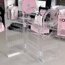 Estante colgante de acrílico transparente, organizador minimalista de almacenamiento de escritorio, soporte de exhibición - Transparente - Ver 6