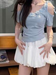 Women Tops - Blue - View 9