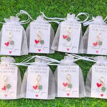 60pcs Keychain Set - Gold Water Drop Heart, Four-Leaf Clover Charms, Bag And Car Key Accessories, Business Gift Pack (20 Keychains + 20 Cards + 20 Sandbags) Suitable For Birthday, Valentine's Day, St. Patrick's Day, Thanksgiving Gifts - View 12
