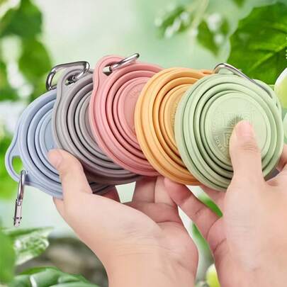 Portable Outdoor Drinking Cup, Silicone Collapsible Water Cup, Travel Cup. Three-Height Retractable Design, Folds Down To 1.5cm, Lightweight And Easy To Carry. Suitable For Camping/Travel/Office And Other Scenarios