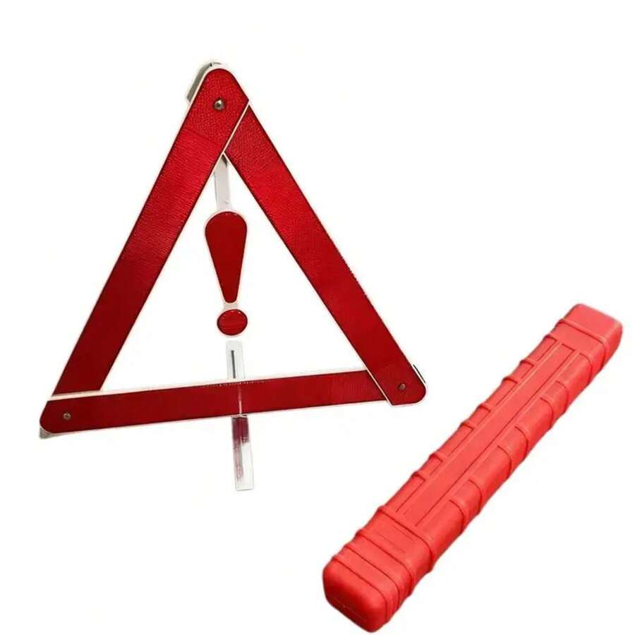 Car Emergency Triangle 1/2, Highly Reflective Warning Sign, Quick Installation, Vehicle Mounted Triangular Bracket, Emergency Equipment. - A - View 1