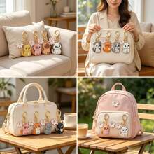 12pcs Cat & Daisy Keychain - Women's Fashion Accessory, Animal & Plant Theme Creative Phone Charm, Suitable For Backpack And Car Keys, Daily Keychain - 12 - View 5