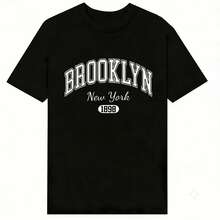 Za Unisex T-Shirt 100% Cotton Regular Fit With Graphic Print, Short Sleeve, Casual Style, Summer Streetwear, Urban Style, Printed Top, Vintage Fashion, Soft And Breathable. - 摩卡棕 - 查看 2