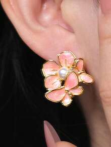1 Pair Elegant Butterfly Stud Earrings, Designed For Women, Suitable For Wedding, Engagement, Anniversary Party, Valentine's Day Gift - 1# - View 9