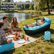 Portable Inflatable Lounger Air Sofa Hammock,Waterproof & Anti-Air Leaking Design,Lazy Air Sofa Couch,Lightweight Foldable Blow Up Couch With Carry Bag For Camping, Beach, Picnic, Hiking, Music Festivals, Backyard Pool,Fishing And Outdoor Relaxation - Multicolor - View 14