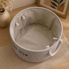 Dog Toy Storage Basket – Soft Fabric Organizer Bin With Rope Handles Pet Toy & Home Storage Basket - Multicolor - View 8
