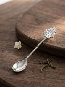 1pc/5pcs/10pcs European Style Silver/Gold Dessert Spoon, Vintage Leaf Coffee Spoon, Retro Metal Carved Fruit Dessert Spoon, For Kitchen Dining Bar, Classical Style - Gold and Silver - View 5