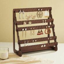 Elegant Vintage Wood Earring Holder Organizer With Removable Trays - Tabletop Display Stand For Studs, Hoops & Dangling Earrings, No Assembly Required, Jewelry Towers - 8-layer Jewelry Rack - View 5