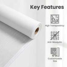 White DIY Self-Install Polyester Window Screen Mesh, High Transparency Insect Net Roll, Suitable For Home Bedroom And Living Room Use - B - View 2