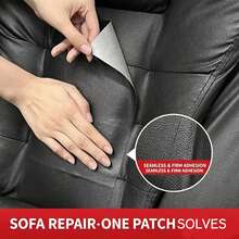 1pc Self-Adhesive Leather Repair Patch, Suitable For Sofa Backrest, Dining Room Kitchen Decor Tablecloth Chair Repair Patch - Self-Adhesive Faux Leather Repair Patch, Suitable For Furniture, Sofa, Car Seat, Motorcycle Seat, Boat Seat, Bench, Loveseat Repair Patch - Black Leather - View 4