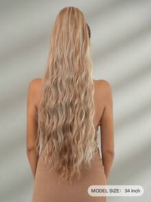 7JHH WIGS Damen 34" Karamell-Blond Highlight Lockig-Wellig Pferdeschwanz-Extension | Mit Kordelzug gesichert, weiches synthetisches Haar – ideal für den Alltag, Partys & sofortigen Volumen-Boost - Gold - Übersicht 4