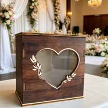 Wooden Wedding Card Box With Window Envelope Mail Storage Box, Wedding Decor, Party And Event Supplies/Decorations/Seasonal Decor, Room Decor, Women's Decor, Christmas Decor - 1PC - View 4
