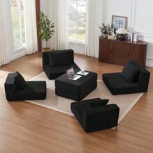 Modular Seating Group Loveeat Cloud Sofa, Boneless Sofa With Anti-Slip Base, Comfortable Sleeper Sofa For Customized Living Spaces, Modern Modular Sofa - Black - View 9