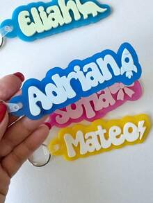 Backpack Name Tag Personalized Keychain For Kids Name Bag Tag Custom Lunch Box Keychain Personalized For Kids Acrylic Backpack Tag With Icon - Cute Name Keychain - View 8