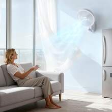 8.5 In Wall Mount Fan, Oscillating Hanging Fan With Remote Control, 10 Ft Powerful Airflow, DC Motor, 4 Speeds & Timer, Auto 90° Horizontal & Manual Vertical Tilt, Ideal For Home, Office, RV - 8.5 Inches - View 9