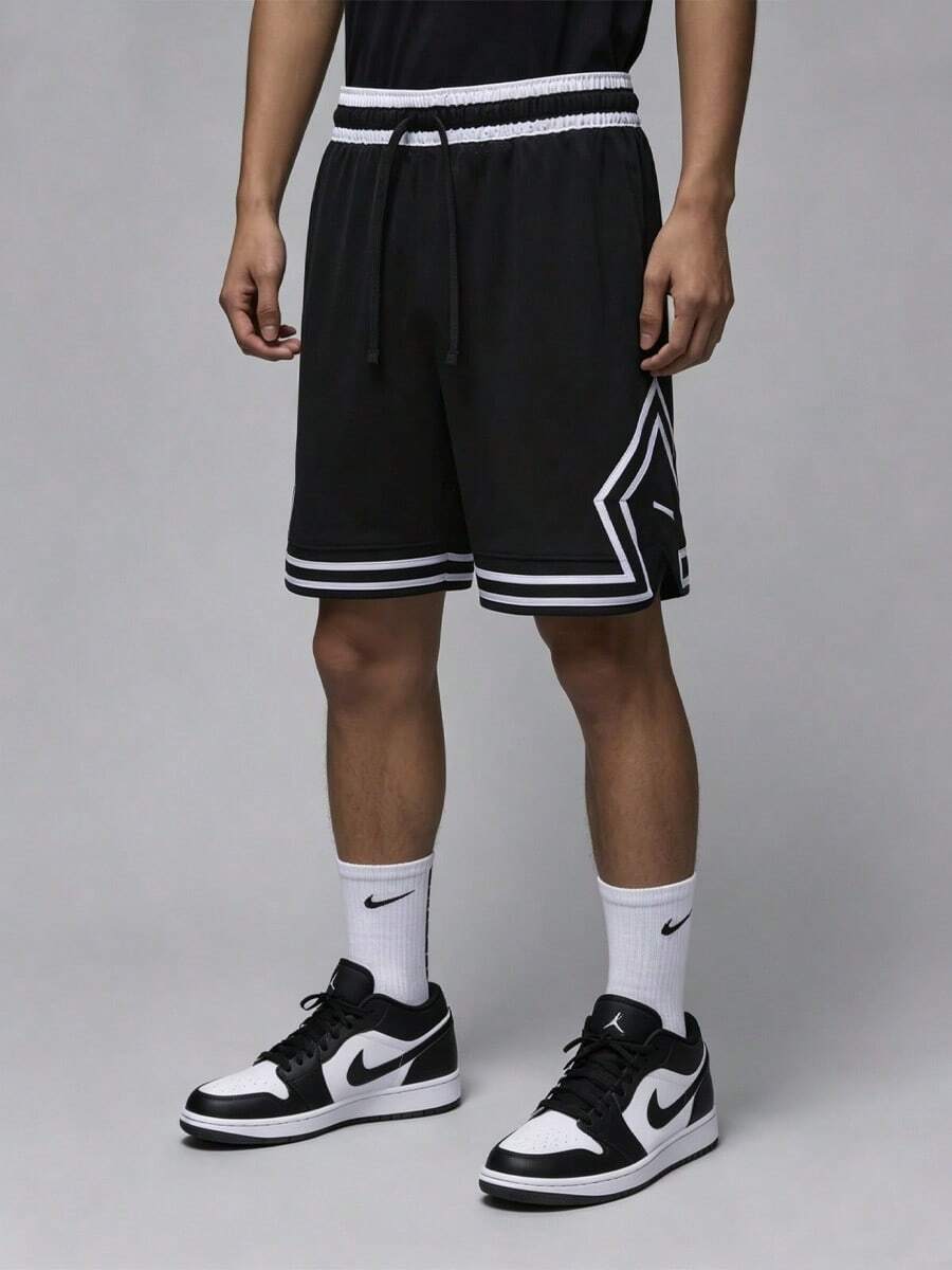Nike Jordan Dri-FIT Diamond 男士籃球短褲時尚舒適百搭速乾透氣五分休閒短褲黑色 - 黑色 - 查看 1