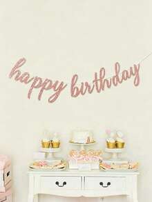 1pc Happy Birthday Banner, Birthday Party Background Decoration Garland - One Size Fits All - View 3