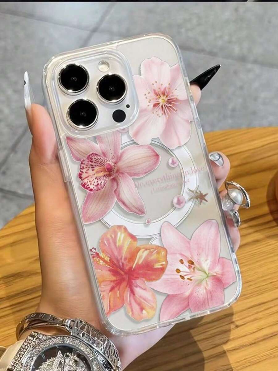 1件透明壓克力極簡磁吸手機殼,適用於新款 17 Pro Max 17 Pro Air 16 Pro Max 15 Plus 14 13 12/13 Mini 11 保護殼 - 粉色 - 查看 1