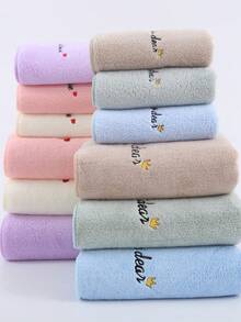1/2 pièces Ensemble de serviette de bain & serviette de main, ultra doux absorbant séchage rapide, pour le lavage du visage & le bain, serviettes en polaire de corail légères, convient pour la salle de bain, la chambre, la maison, l'hôtel, la piscine, le SPA, toutes les saisons - Blanc - Voir 5