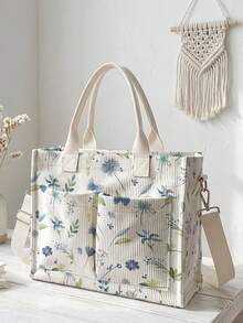 1pc Tote Bag Multi-Scenario Universal Extra Large Capacity Ultra Lightweight Portable Versatile Practical Floral Print Large Capacity Crossbody Mommy Bag Multi-Pocket Detachable Shoulder Strap 2026 New Daily Handbag - Multicolor - View 5