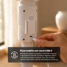 Avilia Ventilatore a Piantana Ricaricabile – 3 Altezze, Telecomando e Aromaterapia - Ventilatore da scrivania - Visualizzare 4